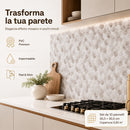 Set 10 Pannelli Adesivi Piastrelle da Parete 30,5 cm Decoro Geometrica in PVC Beige      