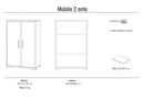 Mobile 2 Ante 71x110x41 cm Ossido Bianco