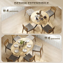 Tavolo da Pranzo Industriale per 4-6 Persone 135x100x75 cm con Ribalta Rotonda in Legno e Acciaio      