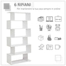 Libreria di Design Mobili Ufficio Scaffale in Legno 80x24x191 cm Bianco 