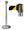 Tringle à Rideau 3 mètres en Inox Brossé Ø36x101 cm Ruban Jaune/Noir