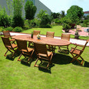 Tavolo Allungabile Leonardo 200/250/300x110x74 h cm in Legno di Acacia Marrone