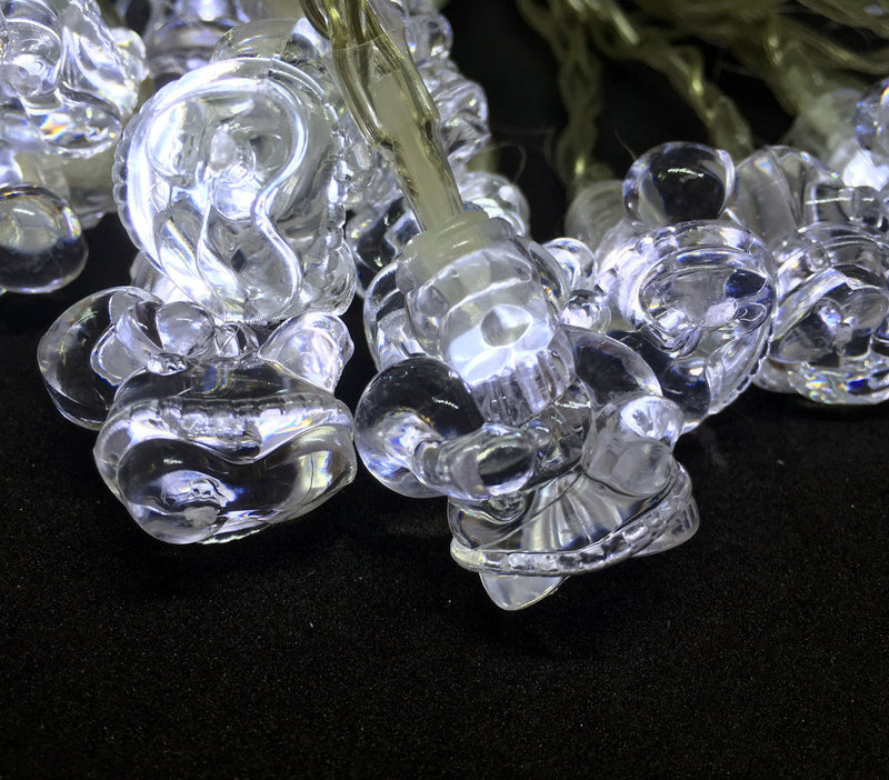 Luci di Natale 20 Led Bianco a Forma di Babbo Natale da Interno