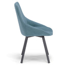 Set 2 sedie Imbottite 51x60x88 cm In Tessuto Suet  Asia Petrolio