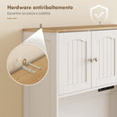 Credenza da Cucina 100x40x173A cm con Stazione di Ricarica Piano per Microonde 4 Rastrelliere per Spezie in MDF Bianco      