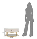 Tavolo da Caffe' Montpellier Crema Ø 75x36 cm in Ferro Legno 