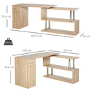 Scrivania da Ufficio ad Angolo Porta PC 140x107x74,6 cm in Legno  Rovere