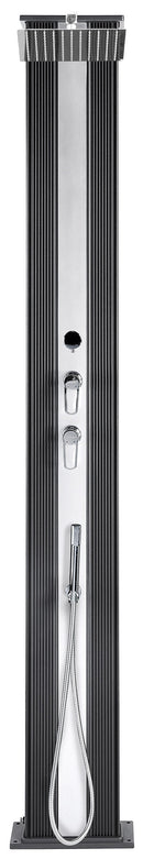 Doccia Solare Ibrida da Giardino 40L Miscelatore e Doccetta Lavapiedi Antracite/Alluminio