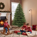 Albero di Natale Artificiale Ø130x210 cm con 1161 Rami e Base Pieghevole in Legno e Metallo Verde      