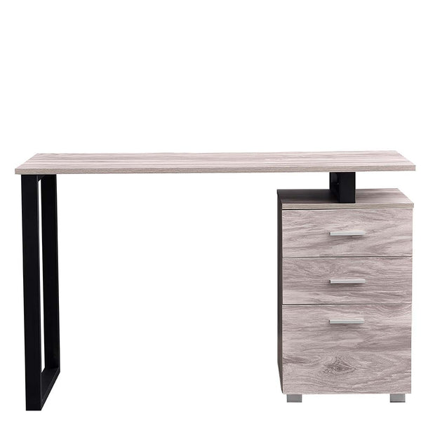 prezzo Scrivania con Cassettiera Tavolo Porta Pc Computer Acciaio Legno Ufficio Grigio