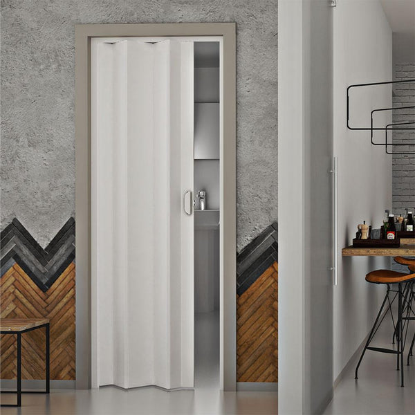 Porte Pliante Intérieure 83x214 cm en PVC Saba Dalia Blanc Pastel online