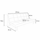 Divano Letto 179x91x76 cm in Tessuto Grigio