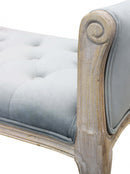 Panca Madelyn in Velluto Grigio 113x48x 45/60 h cm in Legno Grigio