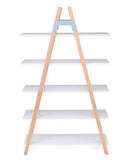 Libreria 5 Ripiani 100x40x170 cm in MDF e Legno Bianco/Faggio