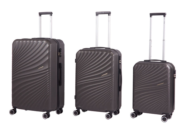 sconto Set 3 Valigie Trolley Rigido 4 Ruote con Combinazione in ABS Ravizzoni Amalfi Grigio
