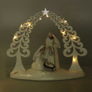 Natività resina bianco con led cm 20x5,5xh17