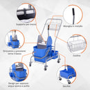 Carrello Pulizie Professionale con Secchio 25L e Strizzatore Blu 
