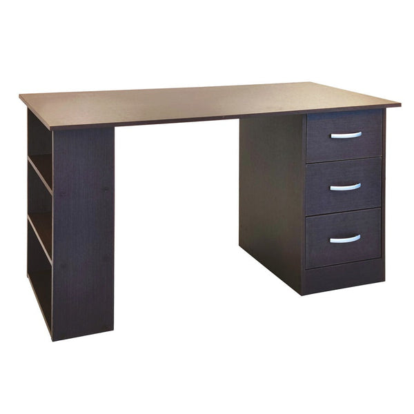 Scrivania da Ufficio 3 Cassetti 3 Ripiani 120x59x72 cm in Legno MDF Marrone Scuro sconto