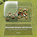 Pollaio per Galline da Esterno 280x340x190 cm con Tetto Impermeabile e Serratura in Acciaio Zincato Argento      