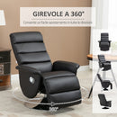 Poltrona Relax Reclinabile 75x92x105 cm in Similpelle Nero