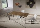 Consolle Allungabile 90-300x40x77 cm Saki Noce Gambe Bianche 