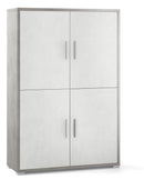 Mobile con 4 Ante 108x161x41 cm Cemento/Ossido Bianco