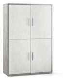 Mobile con 4 Ante 108x161x41 cm Cemento/Ossido Bianco