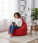 Poltrona a Sacco Pouf in Similpelle Rossa Avalli