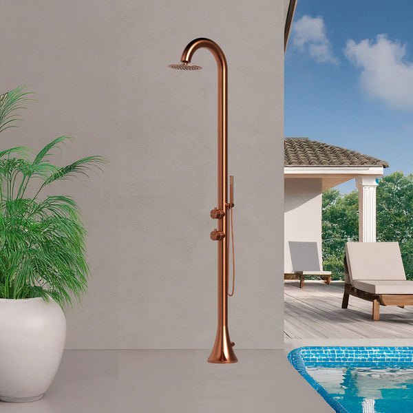 prezzo Doccia da Giardino in Acciaio Inox con Doccino Flessibile Sined Luna D Oro Rosa