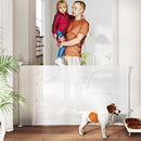 Cancellino per Cani Regolabile per Cani Piccoli Estensibile e Retrattile 0-140x86,5 cm Bianco   