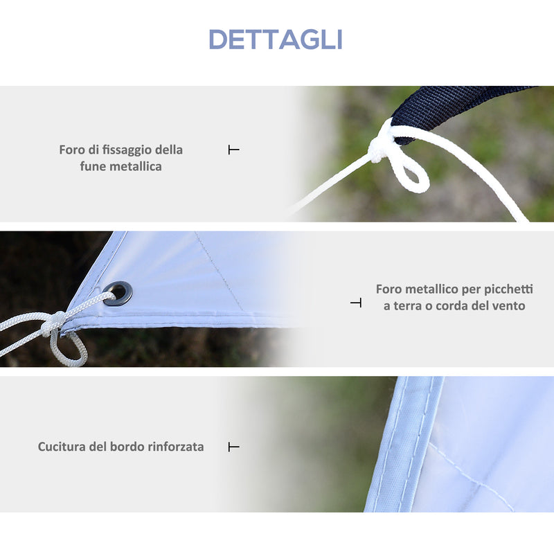 Tenda da Sole Portatile 3x3 m Impermeabile Bianco   