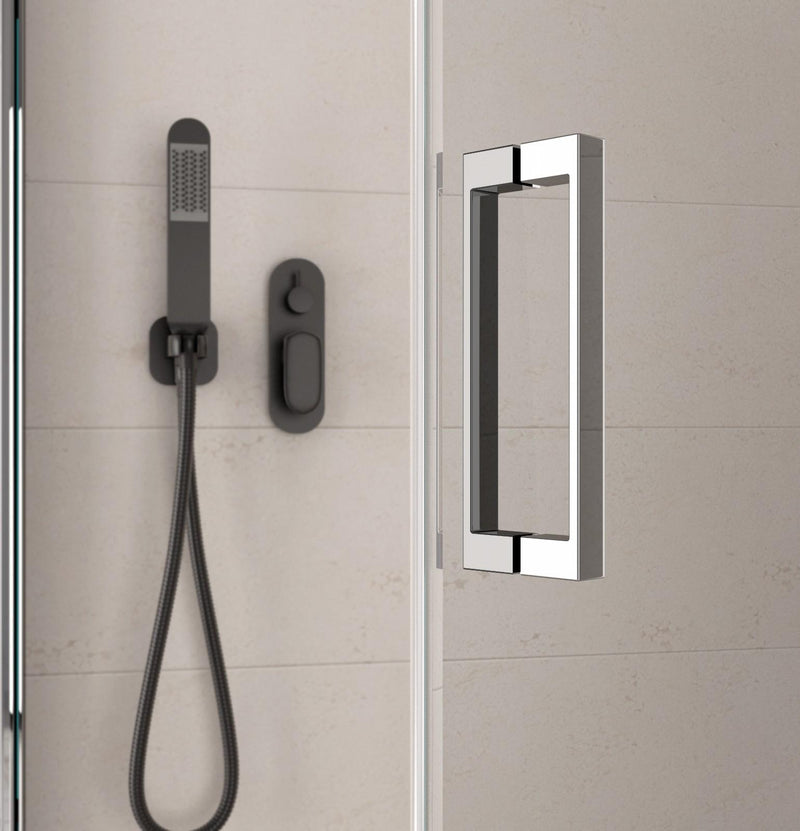 Box Doccia Angolare 2 Ante Scorrevoli a Libro in Cristallo Trasparente 6mm H195 Bonussi Lena Varie Misure