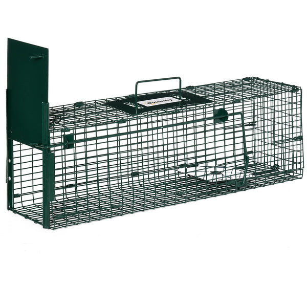 Cage Piège pour Animaux Vivants 60x18x20 cm Porte Simple en Acier Vert sconto