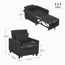 Poltrona Letto Reclinabile 74x84x81 cm in Tessuto Effetto Velluto Grigio Scuro  