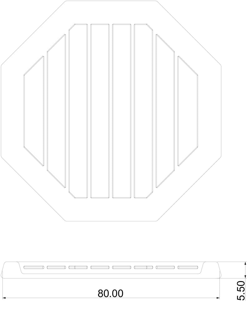 Piatto Doccia Ottagonale da Esterno Giardino 80 cm Arkema Bianco