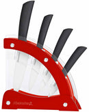 Ceppo con 4 Coltelli in Ceramica Alexander Vela Rosso