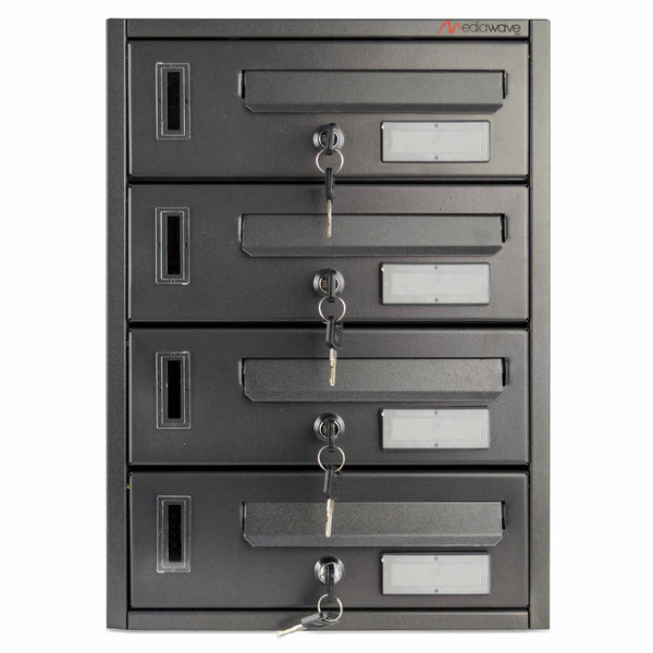 Boîtes aux Lettres 42x18x30 cm Artigian 4 Places avec Serrure en Métal Anthracite online