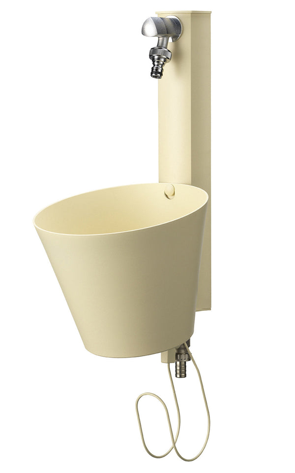 Fontaine murale de jardin avec robinet double 49x23x26,6 cm Belfer 42/PRS Ivoire sconto