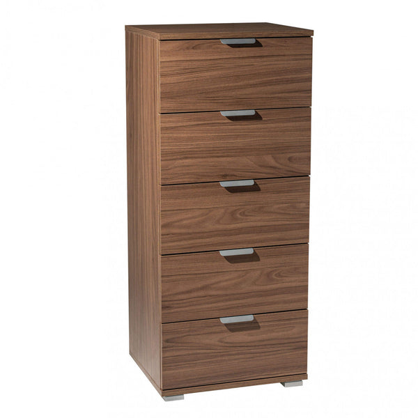 Armoire 5 Tiroirs Couleur Noyer 45x38x103 h cm en Aggloméré Bilaminé Marron acquista