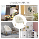 Poltrona Imbottita 63x65x84 cm in Velluto Bianca