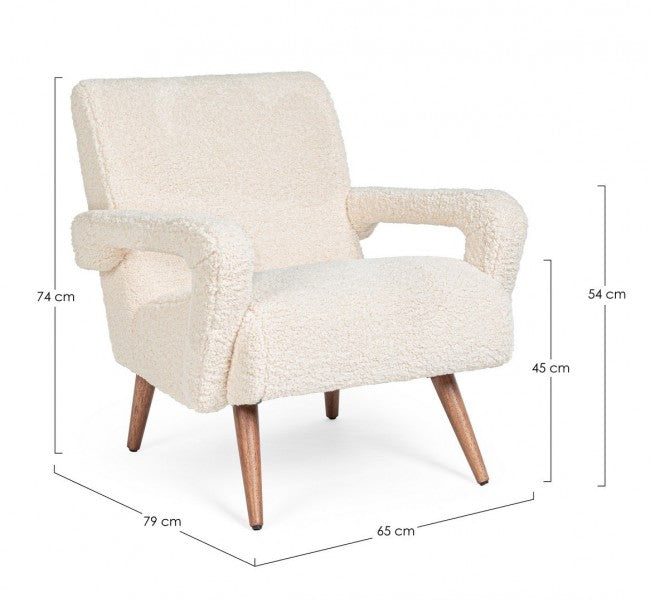 Poltrona Berna in Legno Bianco