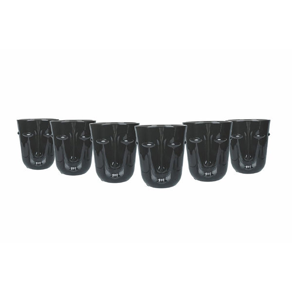 Lot de 6 Verres à Eau Vis à Vis en Villa d'Este Home Tivoli Verre Noir sconto