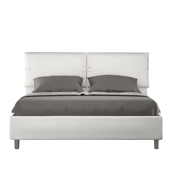 online Letto Matrimoniale con Alzata Comoda Imbottito in Similpelle Sleeper Bianco Varie Misure