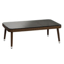 Tavolino da Giardino in Polyrattan con Vetro 121x71H43cm Adila Noce