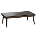Tavolino da Giardino in Polyrattan con Vetro 121x71H43cm Adila Noce
