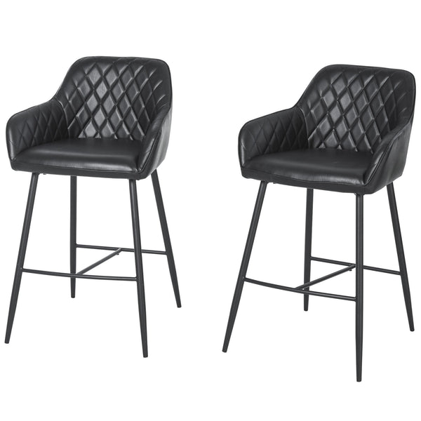sconto Lot de 2 tabourets rembourrés 55,5x57,5x93 cm Noir