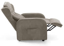 Poltrona Alzapersona Elettrica 2 Motori 75x108x85 cm con Ruote in Tessuto Dispositivo Medico 1 Marrone