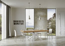 Tavolo Allungabile 120-224x90x77 cm Volantis Premium Quercia Natura Telaio Bianco 