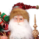 Babbo natale in tessuto paillettes rosso cm xh45