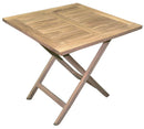 Tavolo Quadrato Pieghevole da Giardino 80x80 cm in Legno Teak Vorghini Vulcano